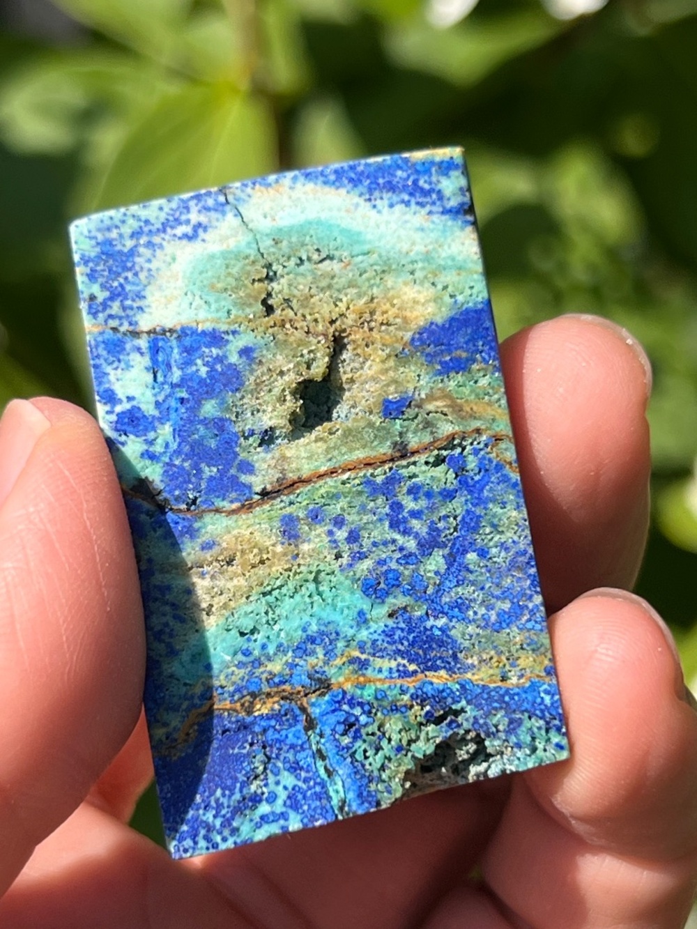 Azurite (6) slab with stand | crystal